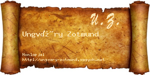 Ungváry Zotmund névjegykártya